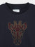 Blue Giraffe Boys Navy Blue Embellished Round Neck Short Sleeves T-Shirt