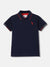 Blue Giraffe Boys Navy Solid Polo Collar Short Sleeves T-shirt