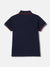 Blue Giraffe Boys Navy Solid Polo Collar Short Sleeves T-shirt