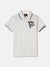 Blue Giraffe Boys White Solid Polo Collar Short Sleeves T-Shirt