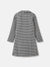 Blue Giraffe Girls White Checked Peter Pan Collar Full Sleeves A-Line Dress