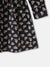 Blue Giraffe Girls Black Printed Round Neck Full Sleeves A-line Dress