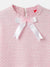 Blue Giraffe Girls Pink Textured Round Neck 3/4th Sleeves A-Line Dress