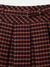 Blue Giraffe Girls Red Checked Flare Fit Mid-Rise Pleated A-Line Skirt