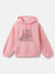 Blue Giraffe Girls Pink Solid Hooded Full Sleeves Sweatshirt