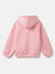 Blue Giraffe Girls Pink Solid Hooded Full Sleeves Sweatshirt