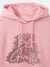 Blue Giraffe Girls Pink Solid Hooded Full Sleeves Sweatshirt