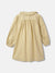 Blue Giraffe Girls Beige Embroidered Peter pan Collar Full Sleeves A-line Dress