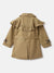 Blue Giraffe Girls Beige Solid Spread Collar Full Sleeves Double Breasted Coat