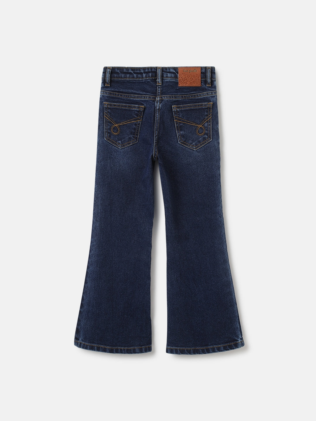 Blue Giraffe Girls Blue Washed Bootcut Fit Jeans