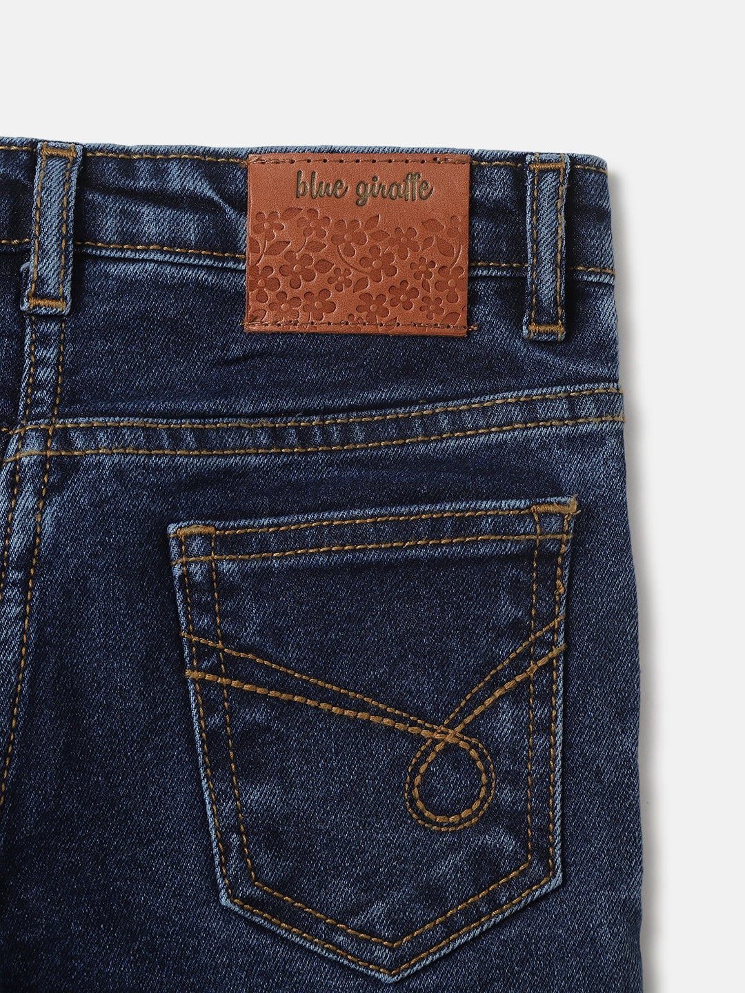 Blue Giraffe Girls Blue Washed Bootcut Fit Jeans