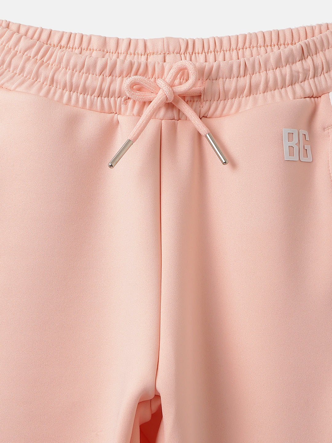 Blue Giraffe Girls Peach Color-blocked Regular Fit Mid-Rise Sweatpant