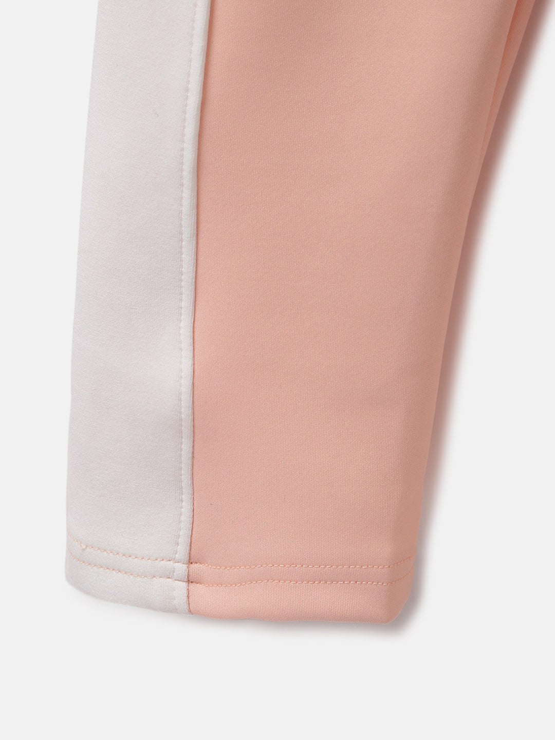 Blue Giraffe Girls Peach Color-blocked Regular Fit Mid-Rise Sweatpant