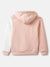 Blue Giraffe Girls Peach Color-blocked Hooded Full Sleeves Pullover Style Sweatshirt