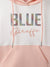 Blue Giraffe Girls Peach Color-blocked Hooded Full Sleeves Pullover Style Sweatshirt