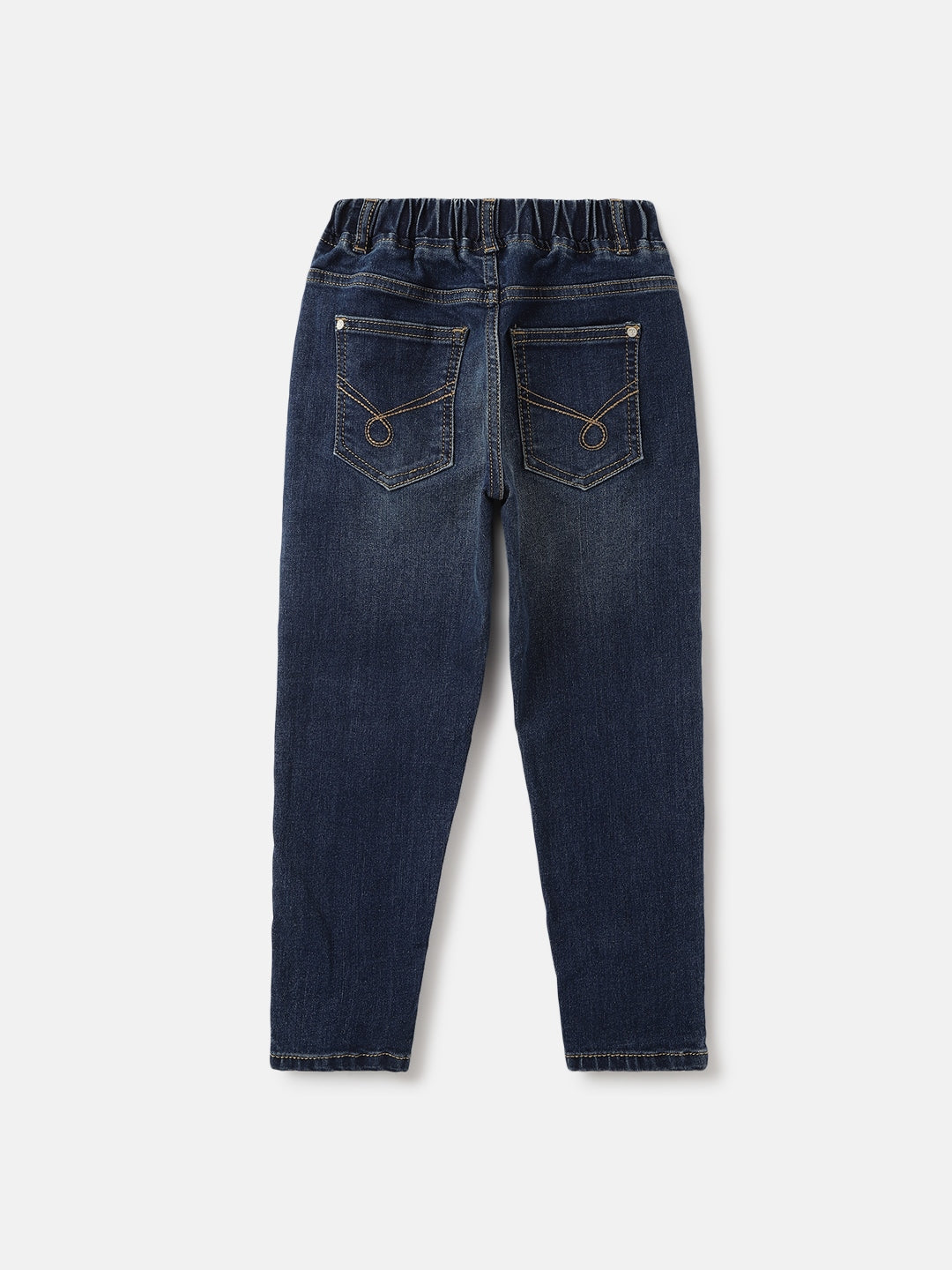 Blue Giraffe Boys Blue Washed Balloon Fit Mid-Rise Jeans