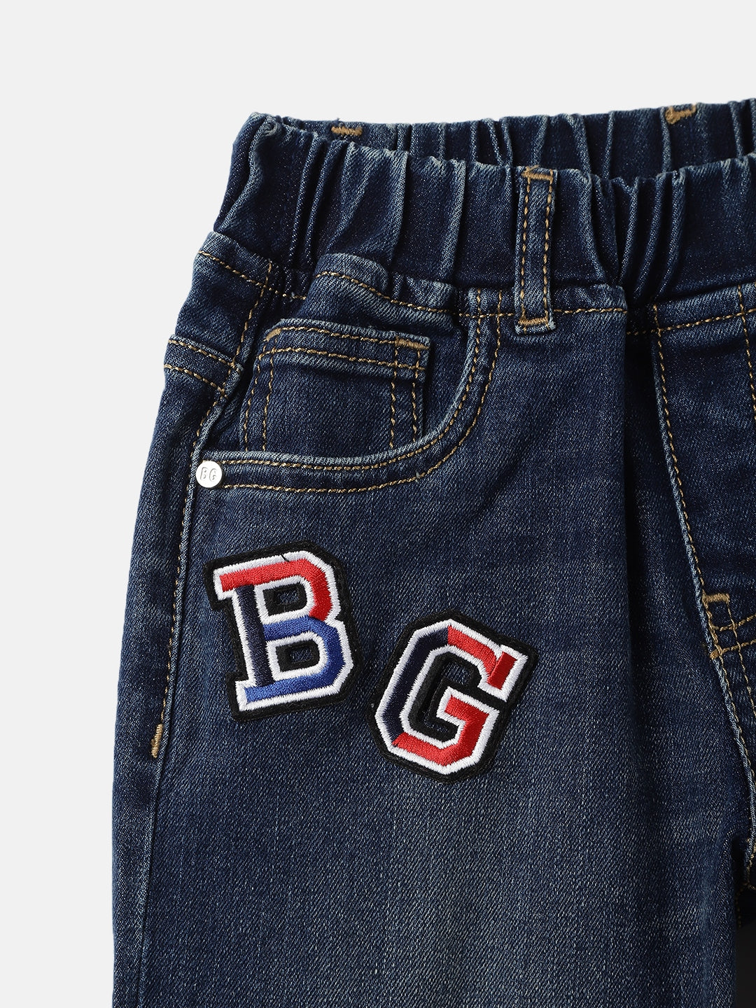 Blue Giraffe Boys Blue Washed Balloon Fit Mid-Rise Jeans