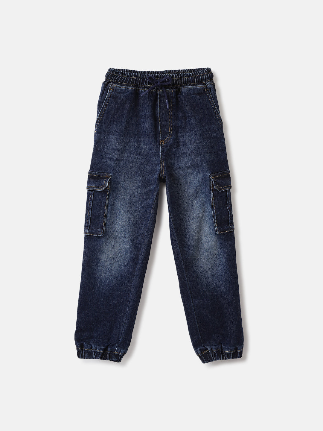 Blue Giraffe Boys Blue Washed Regular Fit Jeans