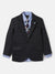 Blue Giraffe Boys Navy Blue Checked Notched Collar Full Sleeves Suit Set