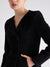 Centrestage Women Black Self-Design Notched Collar Full Sleeves Tailored Fit Jacket