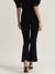 Centre Stage Women Black Solid Regular Fit Flat-Front Trouser