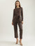 Centrestage Women Brown Printed Round Neck Full Sleeves Jumpsuit