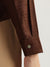 Centrestage Women Brown Embellished Spread Collar Full Sleeves Top