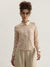 Centrestage Women Beige Self Design Spread Collar Full Sleeves Shirt