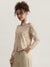 Centrestage Women Beige Self Design Spread Collar Full Sleeves Shirt