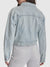 Dkny Women Blue Printed Spread Collar Full Sleeves Denim Jacket