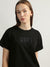 DKNY Women Black Solid Round Neck Short Sleeves T-shirt Dress