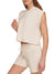 Dkny Women Beige Solid Hooded Sleeveless Top