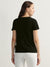 DKNY Women Black Embellished Round Neck Short Sleeves T-Shirt