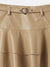 Elle Girls Beige Solid Regular Fit Flared Skirt