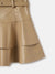 Elle Girls Beige Solid Regular Fit Flared Skirt