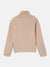 Elle Girls Beige Solid Turtle Neck Full Sleeves Pullover Style Sweater