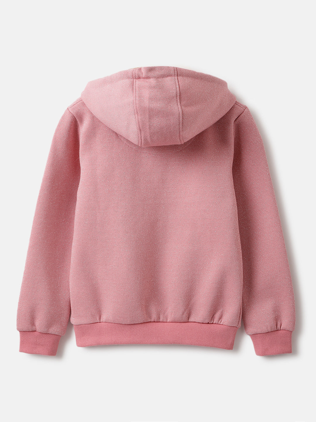 Elle Girls Pink Solid Hooded Full Sleeves Pullover Style Sweatshirt