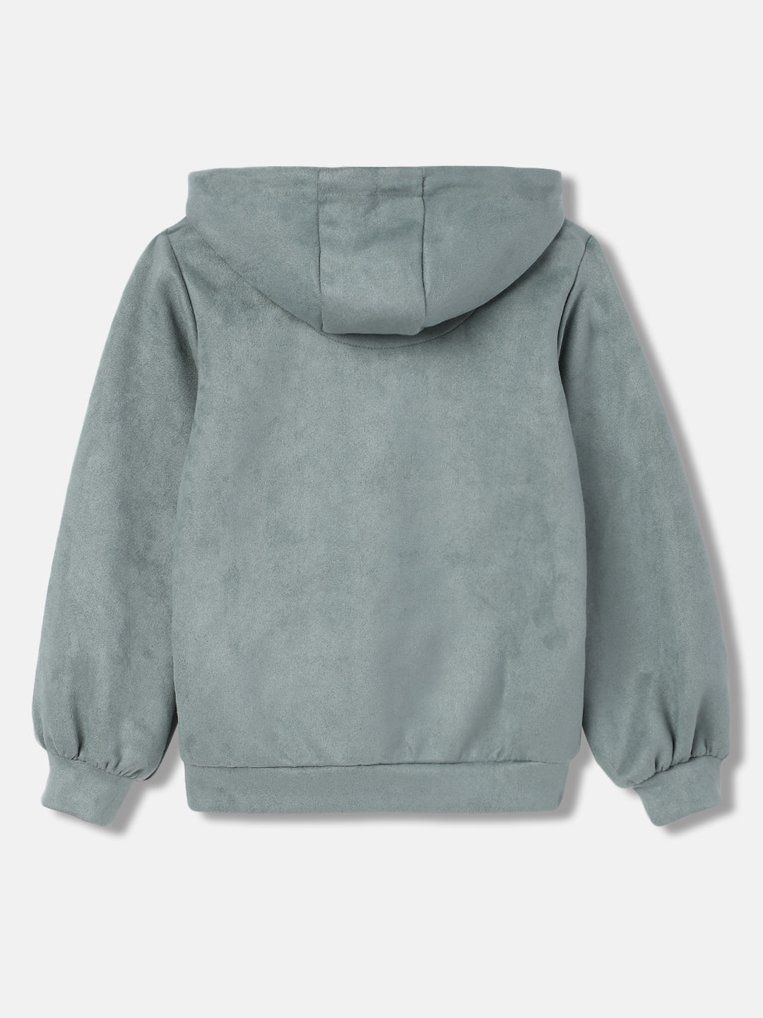 Elle Girls Green Solid Hooded Full Sleeves Pullover Style Sweatshirt