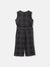 Elle Girls Black Checked V-Neck Sleeveless Jumpsuit