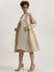 Elle Women Beige Solid Notched Collar Full Sleeves Overcoat