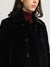 Elle Women Black Solid Spread Collar Full Sleeves Double Breasted Overcoat