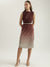 Elle Women Brown Dyed Round Neck Sleeveless Shift Dress