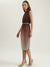 Elle Women Brown Dyed Round Neck Sleeveless Shift Dress