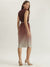 Elle Women Brown Dyed Round Neck Sleeveless Shift Dress