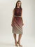 Elle Women Brown Dyed Round Neck Sleeveless Shift Dress