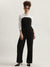 Elle Women Black Color-Blocked Spread Collar Full Sleeves Jumpsuit