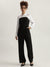 Elle Women Black Color-Blocked Spread Collar Full Sleeves Jumpsuit