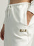 Elle Women White Solid High-Rise Oversized Sweatpant