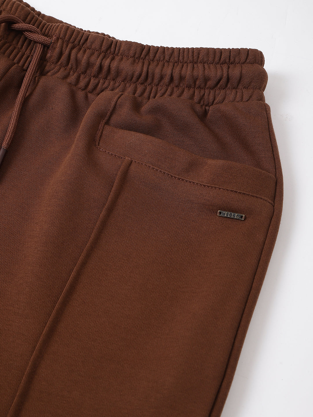 Elle Women Brown Solid Relaxed Fit Sweatpant