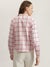 Elle Women Pink Checked Spread Collar Full Sleeves Shirt